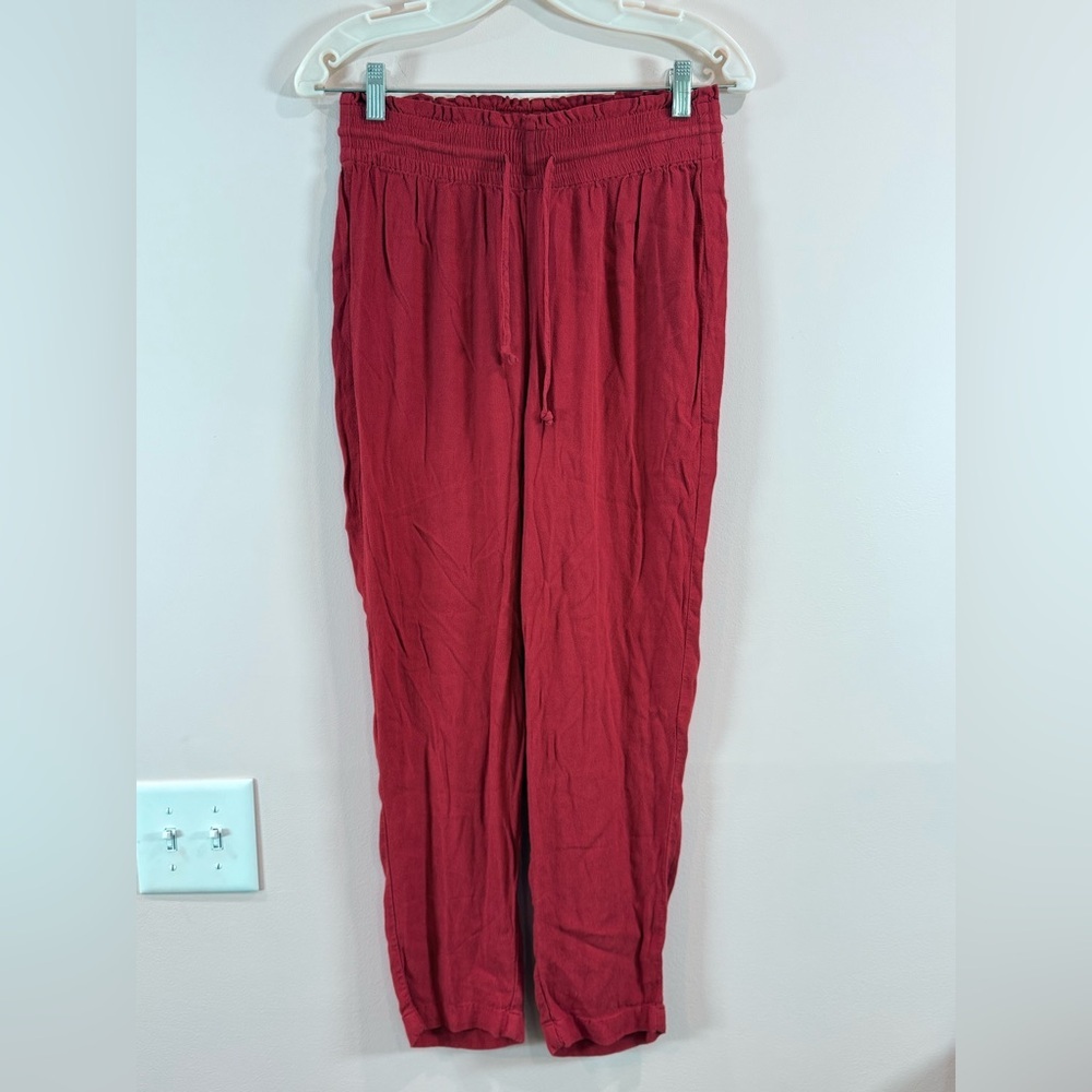 🔥Abercrombie & Fitch Women’s Orange Lightweight Drawstring Pants Size M EC🔥